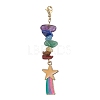 Rainbow Alloy Enamel Charms & Chakra Gemstone Chips Beaded Pendant Decoration HJEW-JM01206-2