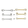 316L Surgical Stainless Steel Clear Cubic Zirconia Nipple Bars WGC2259-01-1