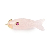Natural Rose Quartz Carved Pendants X-G-P599-07G-04-1