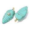 Synthetic Turquoise Carved Pendants G-H357-04G-06-3