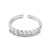 Clear Cubic Zirconia Open Cuff Ring RJEW-B028-03P-2