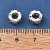 Brass Micro Pave Clear Cubic Zirconia Rondelle European Beads KK-R216-20S-3
