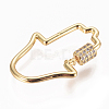 Brass Micro Pave Cubic Zirconia Screw Carabiner Lock Charms ZIRC-F105-10G-2