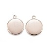 Ion Plating(IP) 304 Stainless Steel Pendant Cabochon Settings STAS-G127-13-12mm-RG-2