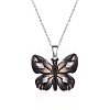 Butterfly Resin Pendant Necklaces PW-WG40B23-05-1