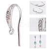 8Pcs 2 Style Brass Micro Pave Cubic Zirconia Hoop Earrings KK-BBC0001-40-4