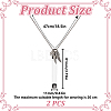 2Pcs Clear Plastic Tube Box & Alloy Paw Print and Wings Pendant Iron Chain Necklaces NJEW-DR00026-2