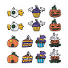 Beadthoven 21Pcs 7 Style Halloween Alloy Enamel Pendant ENAM-BT0001-16-1