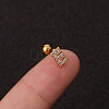 316L Surgical Stainless Steel Micro Pave Clear Cubic Zirconia Cartilage Earrings WG3A850-10-1