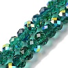 AB Color Plated Transparent Electroplate Beads Strands EGLA-H104-06K-1