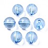 Light Blue Color Transparent Acrylic Round Beads X-PL572Y-6-2