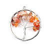 Natural Red Agate Tree fo Life Pendants WG82707-18-1