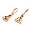 Rack Plating Golden Brass Dangle Leverback Earrings EJEW-B037-23G-2