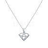 S925 Sterling Silver Geometric Diamond Shape Necklaces for Women Daily Wear DY7121-2-1