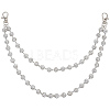 1Pc Polymer Clay Rhinestone Round Beads Trousers Chain AJEW-CY0002-45-7