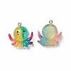 Ocean Theme Transparent Resin Pendants RESI-E024-05P-01-3