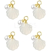 5Pcs Natural Agate Shell Shaped Pendants G-YW0002-43-1