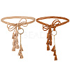 2Pcs 2 Colors Bohemian Imitation Leather Tassel with Alloy Ring Waist Chain Belts for Women AJEW-CL0005-22A-7