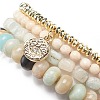 4Pcs 4 Style Natural & Synthetic Mixed Gemstone Stretch Bracelets Set BJEW-JB09003-5