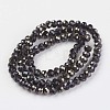 Electroplate Transparent Glass Beads Strands EGLA-A034-T4mm-P18-2