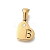 304 Stainless Steel Heart Pendants with Rhinestone STAS-Z103-01G-02-1