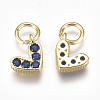Brass Micro Pave Cubic Zirconia Charms ZIRC-F111-08G-02-2