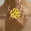 Luxurious Iron Hollow Flower Wedding Cuff Ring for Bride VO5692-2
