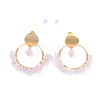 Brass Dangle Stud Earrings EJEW-JE04163-01-1