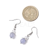 Natural Aquamarine Round Dangle Earrings EJEW-JE06413-01-3