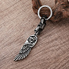 Vintage 304 Stainless Steel Angel Wing with Maltese Cross Keychains UQ7516-4