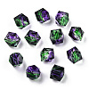 Two Tone Transparent Spray Painted Acrylic Beads ACRP-T005-26E-1