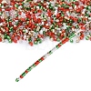 4 Colors Christmas 11/0 Glass Seed Beads SEED-X0058-13-3