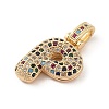 Brass Micro Pave Cubic Zirconia Pendants ZIRC-P121-01G-P-2
