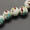 Handmade Printed Porcelain Beads X-PORC-Q199-8mm-17-2