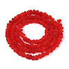 Frosted Transparent Glass Beads Strands GLAA-N016-4mm-08-2