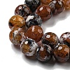 Faceted Natural Fire Crackle Agate Beads Strands G-F447-12mm-N14-4
