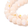 Electroplate Opaque Solid Color Glass Beads Strands EGLA-A034-P4mm-L18-3