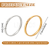 2Pcs 2 Colors 304 Stainless Steel Rhinestone Plain Band Rings for Women RJEW-LP0001-37-2