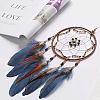 Iron Woven Web/Net with Feather Pendant Decorations PW-WG80070-01-2