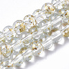 Transparent Spray Painted Glass Bead Strands GLAA-N035-03A-B09-1