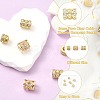 6Pcs 3 Styles Brass Pave Clear Cubic Zirconia European Beads KK-CJ0003-08-3