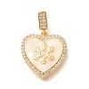 Brass Micro Pave Clear Cubic Zirconia Pendents KK-R212-12G-05-1