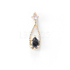 Chinese lute Shape Brass Micro Pave Clear Cubic Zirconia Nail Gems Set MRMJ-T015-41G-05-1