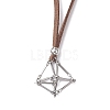 Crystal Holder Cage Necklace NJEW-JN04587-01-3