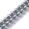 UV Plating Pearlized Glass Pearl Beads Strands GLAA-F128-01A-T23-1