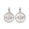 Brass Micro Pave Clear Cubic Zirconia Pendants KK-E068-VC127-2