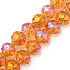 Electroplate Transparent Glass Beads Strands EGLA-N002-34B-2