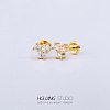 Stainless Steel Micro Pave Clear Cubic Zirconia Cartilage Earrings for Women Men WG126FA-16-1