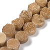 Electroplated Natural Druzy Agate Beads Strands G-M433-01H-1