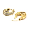 Brass with Cubic Zirconia Hoop Earrings EJEW-K254-05G-2